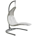 thumbnail image 1 of Modway Landscape Hanging Chaise Lounge Outdoor Patio Swing Chair in Light Gray White, 1 of 6