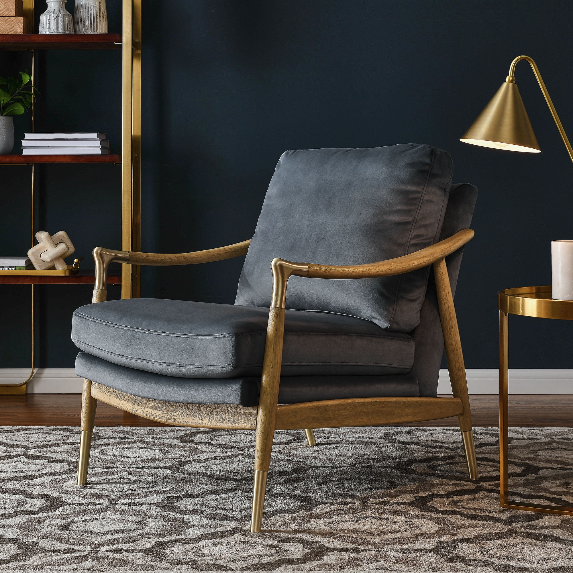 Langford Accent Armchair in Cadet Blue Walnut