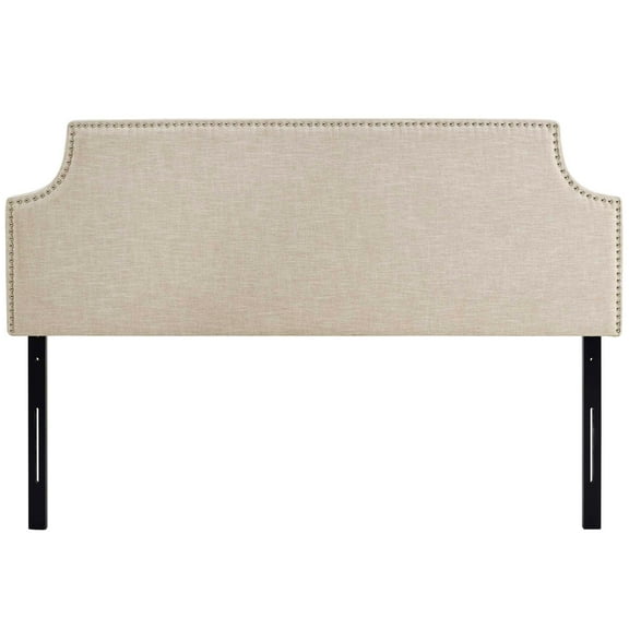 Modway Laura Queen Upholstered Polyester Fabric Headboard in Beige