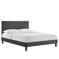 thumbnail image 1 of Modway Leah Chevron Tufted Performance Velvet King Platform Bed in Charcoal, 1 of 8