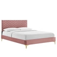 thumbnail image 1 of Modway Leah Chevron Tufted Performance Velvet King Platform Bed in Dusty Rose, 1 of 8