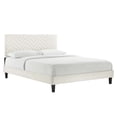 thumbnail image 1 of Modway Leah Chevron Tufted Velvet Full Platform Bed in White Finish, 1 of 7