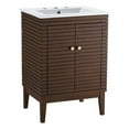thumbnail image 1 of Ledger 24" Bathroom Vanity Walnut White EEI-5114-WAL-WHI, 1 of 9