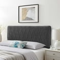 thumbnail image 1 of Modway Leila Performance Velvet Twin Headboard in Charcoal, 1 of 10