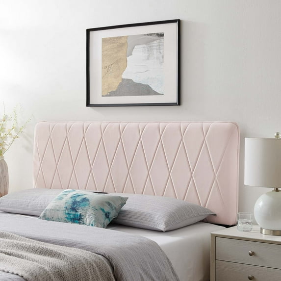 Modway Leila Performance Velvet Twin Headboard in Pink