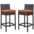 thumbnail image 1 of Modway Lift Bar Stool Outdoor Patio Set of 2 in Espresso Orange, 1 of 3
