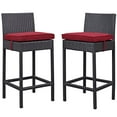 thumbnail image 1 of Modway Lift Bar Stool Outdoor Patio Set of 2 in Espresso Red, 1 of 2