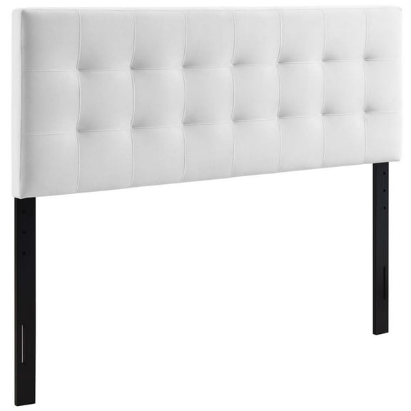 Modway Lily Biscuit Tufted Full Performance Velvet Headboard in White