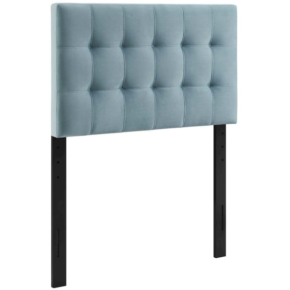 Modway Lily Biscuit Tufted Twin Performance Velvet Headboard in Light Blue