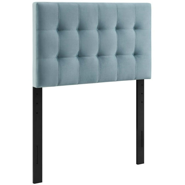 Modway Lily Biscuit Tufted Twin Performance Velvet Headboard in Light Blue