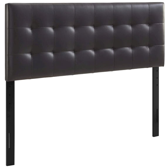 Modway Lily Full Upholstered Faux Leather and Wood Headboard in Brown