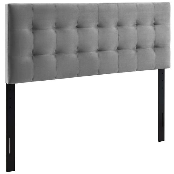 Modway Lily King Biscuit Tufted Performance Velvet Headboard in Gray