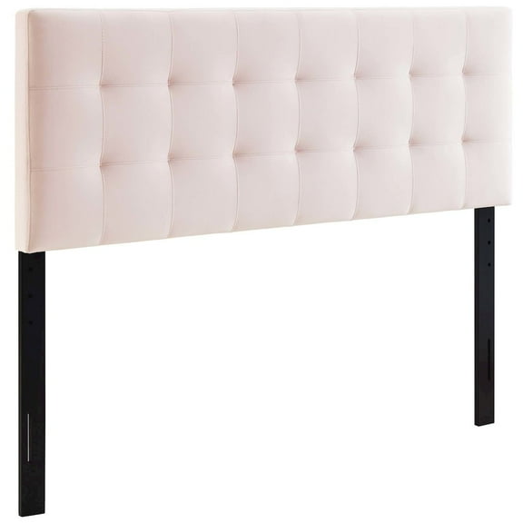 Modway Lily Queen Biscuit Tufted Performance Velvet Headboard in Pink