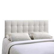 Modway Lily Queen Upholstered Faux Leather and Wood Headboard in White