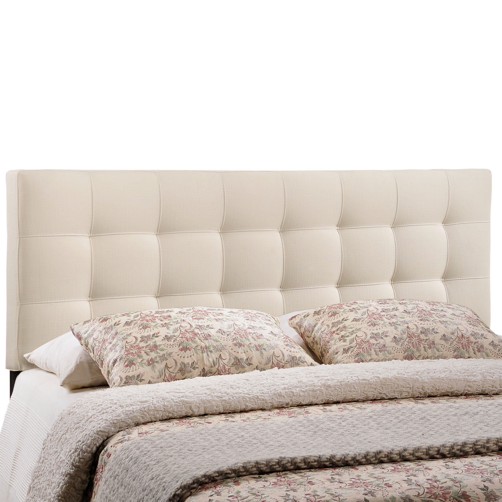 Modway Lily Modern Upholstered Linen Fabric Tufted Full Headboard