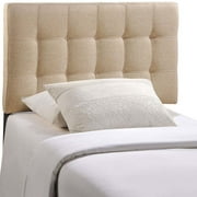 Modway Lily Twin Upholstered Polyester Fabric Headboard in Beige