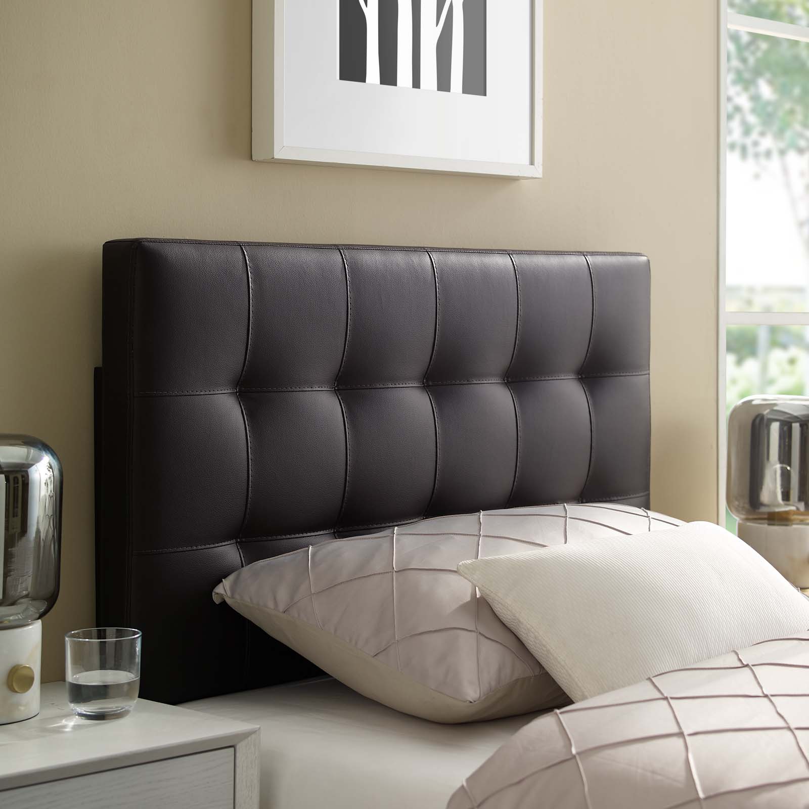 Modway Lily Twin Upholstered Vinyl Headboard in Brown - image 1 of 5