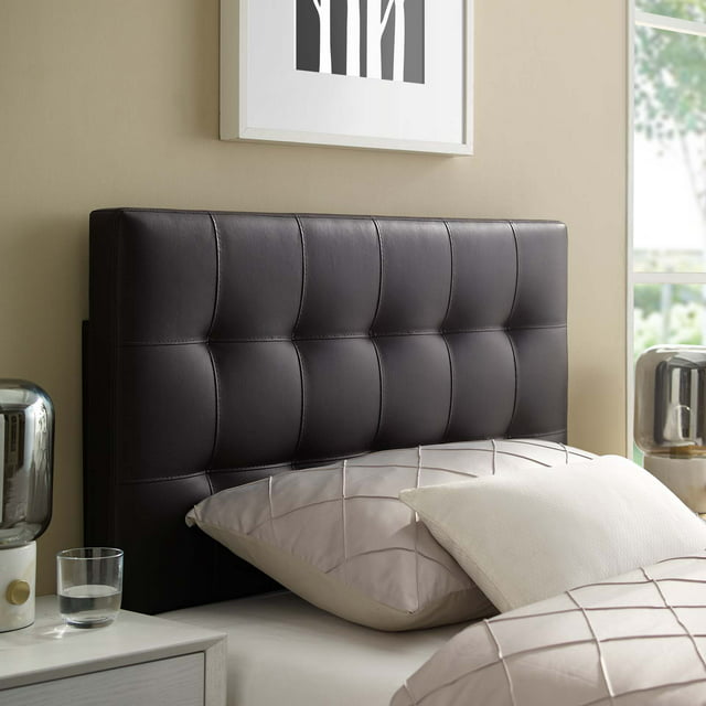 Modway Lily Twin Upholstered Vinyl Headboard in Brown