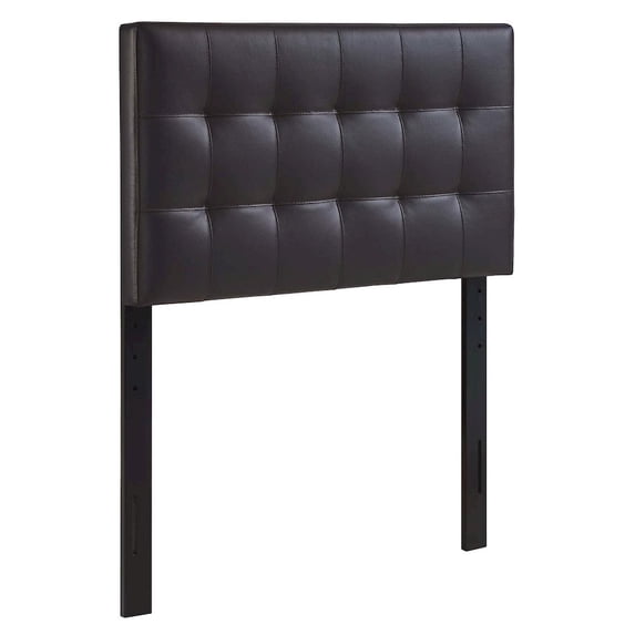 Modway Lily Twin Upholstered Faux Leather and Wood Headboard in Brown
