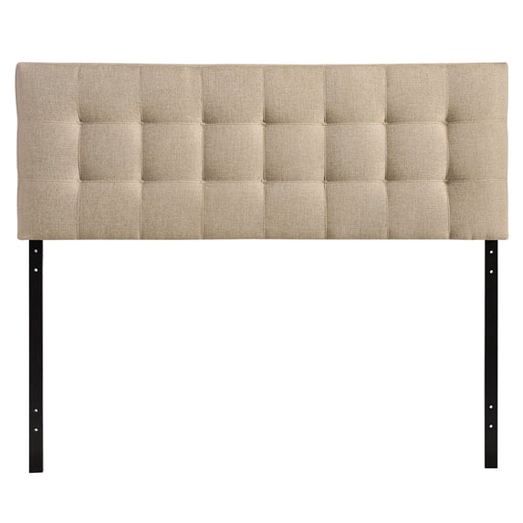 Modway Lily Upholstered Tufted Linen Headboard Full Size In Beige