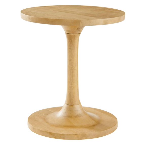 Modway Lina Round Wood Side Table in Oak
