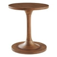 thumbnail image 1 of Modway Lina Round Wood Side Table with Tapered Pedestal Base in Walnut, 1 of 8