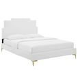 thumbnail image 1 of Modway Lindsey Performance Velvet Full Platform Bed in White, 1 of 9