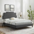 thumbnail image 1 of Modway Lindsey Performance Velvet King Platform Bed in Charcoal, 1 of 10