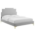 thumbnail image 1 of Modway Lindsey Performance Velvet King Platform Bed in Light Gray, 1 of 9