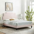 thumbnail image 1 of Modway Lindsey Performance Velvet King Platform Bed in Pink, 1 of 10