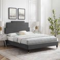 thumbnail image 1 of Modway Lindsey Performance Velvet Twin Platform Bed in Charcoal, 1 of 10