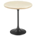 thumbnail image 1 of Modway Lippa 20" Round Artificial Travertine Stone Side Table in Brown/Black, 1 of 8