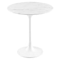 thumbnail image 1 of Modway Lippa 20" Round Modern Artificial Marble/Metal Side Table in White, 1 of 7