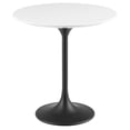 thumbnail image 1 of Modway Lippa 20" Round Modern Wood & Metal Side Table in White/Matte Black, 1 of 7
