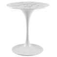 thumbnail image 1 of Modway Lippa 27.5" Round Artificial Marble Dining Table in White, 1 of 6