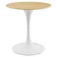 thumbnail image 1 of Modway Lippa 27.5" Round Modern Wood/Metal Dining Table in Natural/White, 1 of 6