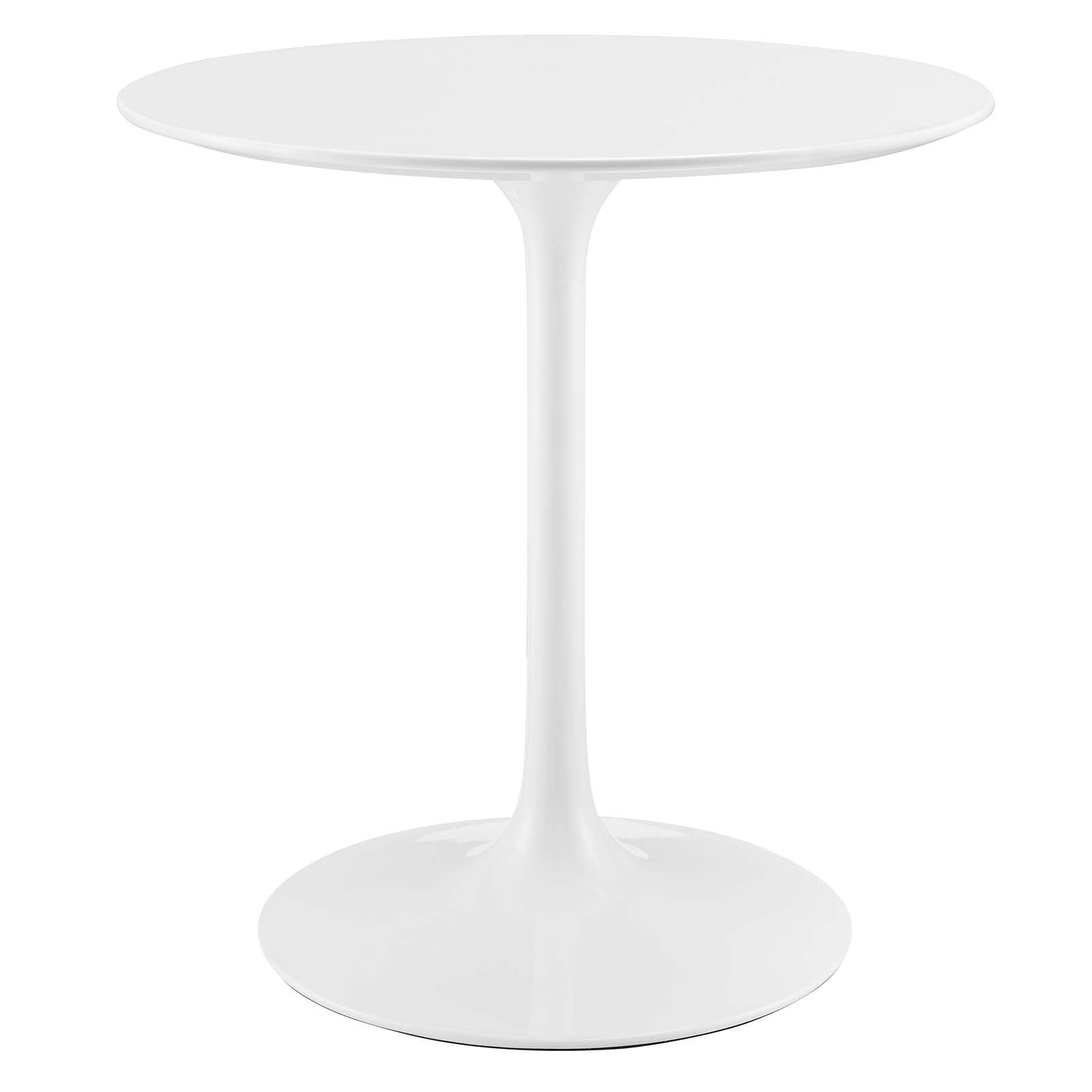 Modern Round White Wood 28" Dining Table