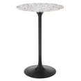 thumbnail image 1 of Modway Lippa 28" Round Modern Terrazzo/Metal Bar Table in Black/White, 1 of 8