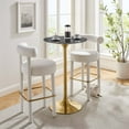 thumbnail image 1 of Modway Lippa 28" Round Modern Wood & Metal Bar Table in Gold/Black, 1 of 7
