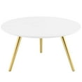 thumbnail image 1 of Modway Lippa 28" Round Wood Top Coffee Table with Tripod Base in Gold/White, 1 of 3