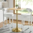 thumbnail image 1 of Modway Lippa 28" Square Modern Wood & Metal Bar Table in Gold/Natural, 1 of 7
