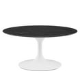 thumbnail image 1 of Modway Lippa 35.5" Modern Artificial Marble/Wood Coffee Table in White/Black, 1 of 6