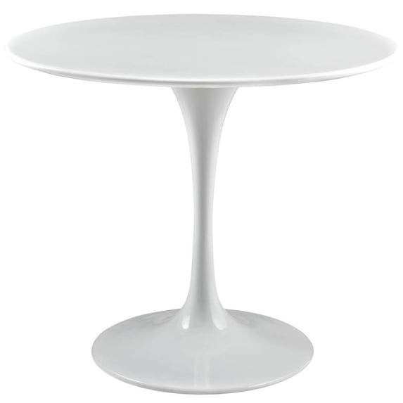 Modway Lippa 35.5" Round Modern Wood Top Dining Table in White