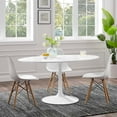 thumbnail image 1 of Modway Lippa 35" x 60" Oval Modern Wood Dining Table in White, 1 of 7
