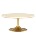 thumbnail image 1 of Modway Lippa 36" Round Modern Wood Coffee Table in Brown and Gold, 1 of 9