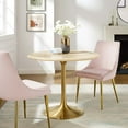 thumbnail image 1 of Modway Lippa 36" Round Modern Wood Dining Table in Brown and Gold, 1 of 8