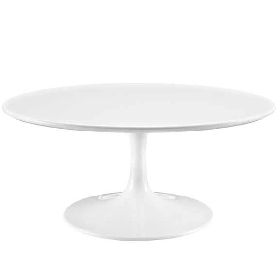Modway Lippa 36" Round Wood Coffee Table in White