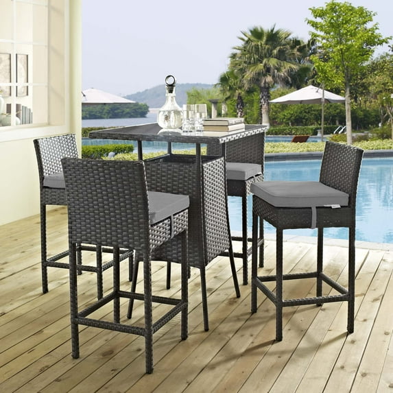Modway Sojourn 5 Piece Outdoor Patio Sunbrella® Pub Set, Multiple Colors