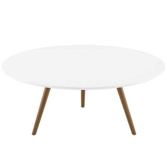 Modway Lippa 36" Round Wood Coffee Table with Tripod Base
