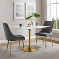 thumbnail image 1 of Modway Lippa 36" Square Wood & Metal Dining Table in Gold and White, 1 of 7